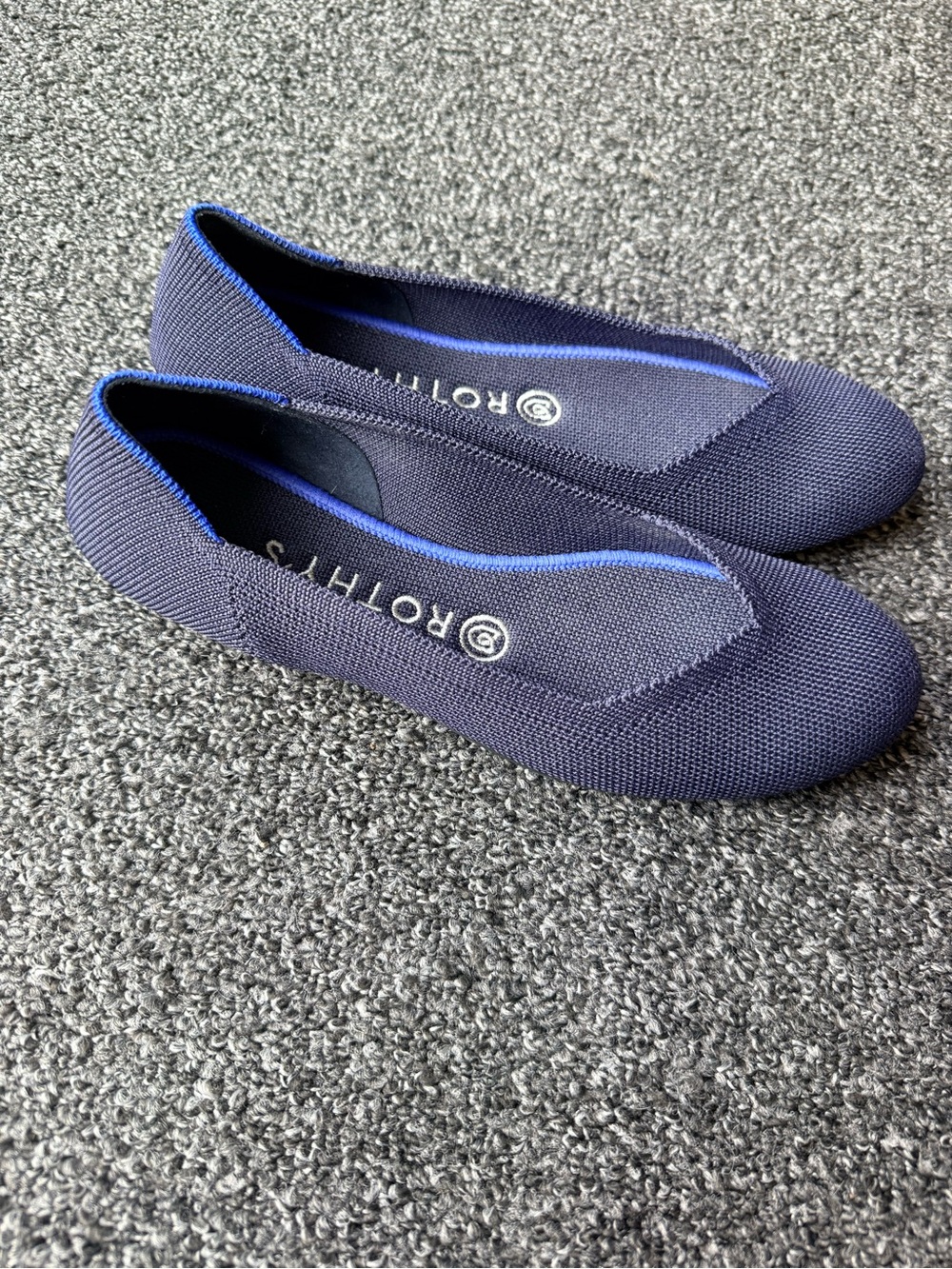 Rothy's Navy Rounded Toe Knit Ballet Flats - Picture 5 of 6